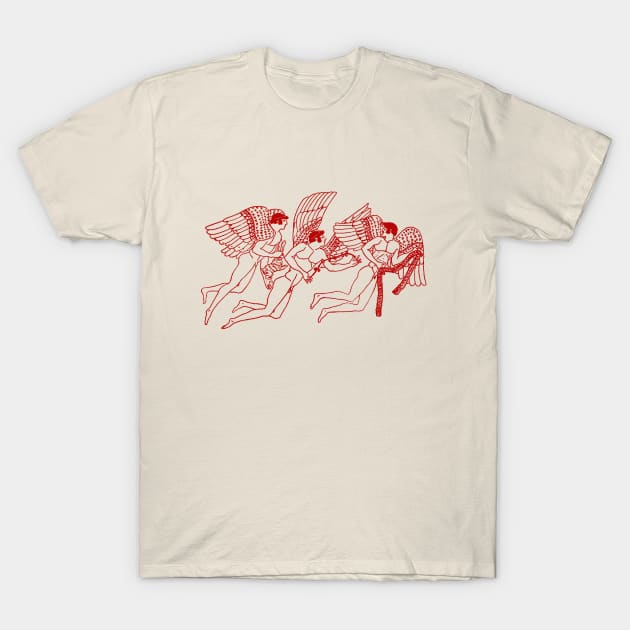 3 Winged Greek Gods Bringing Gifts of Love T-Shirt by MOP tees